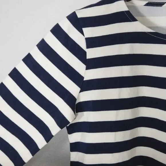 J.Crew Striped Top Black and White Ruffle Size XS Nautical Preppy - Picture 7 of 11